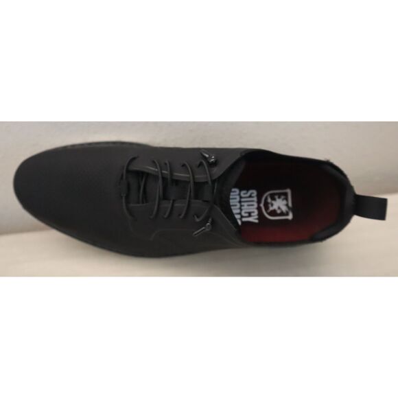 Stacy Adams 25518-001 Men Sz 8.5M Black Leather Synchro Elastic Lace Oxford